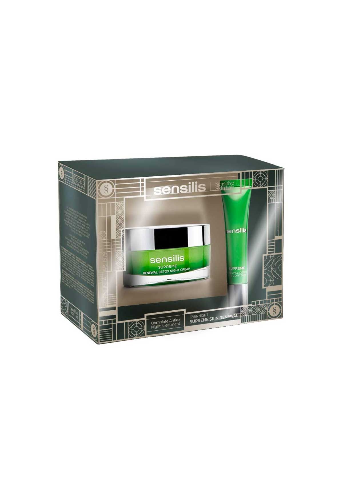 supreme renewal detox   kit de belleza con crema de noche 50 ml  contorno de ojos 15 ml