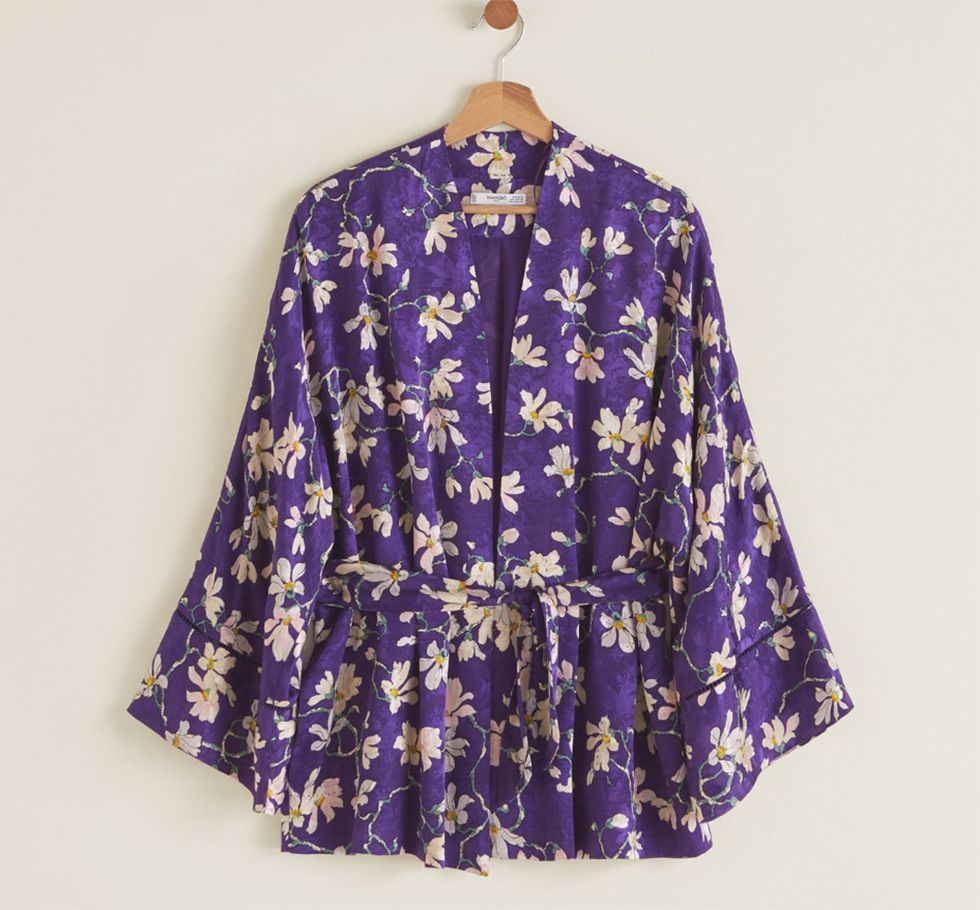 Clothing, Purple, Sleeve, Violet, Blouse, Outerwear, Day dress, Dress, Pattern, Top, 