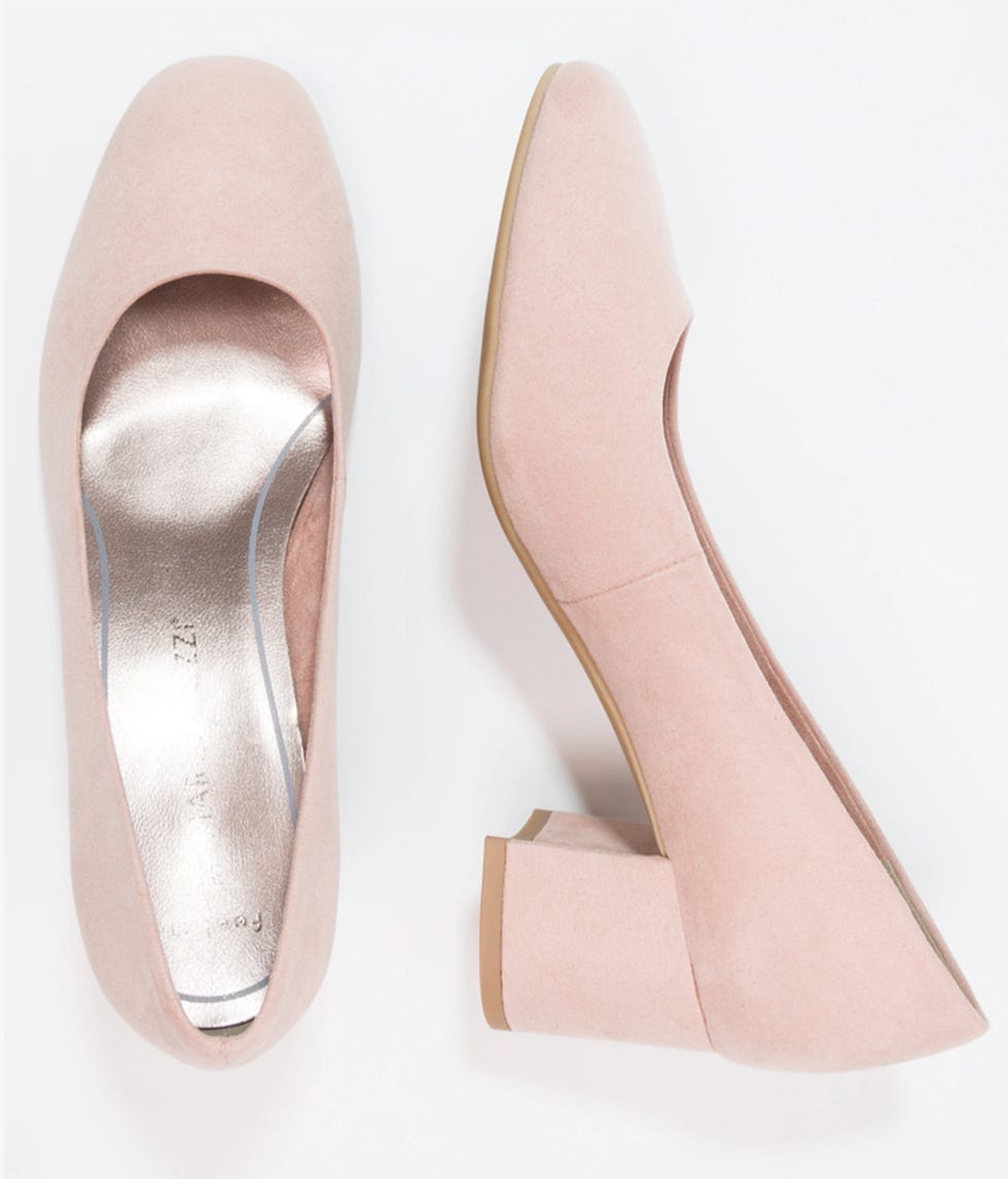 Footwear, Pink, Shoe, Beige, Court shoe, Ballet flat, Leather, High heels, 