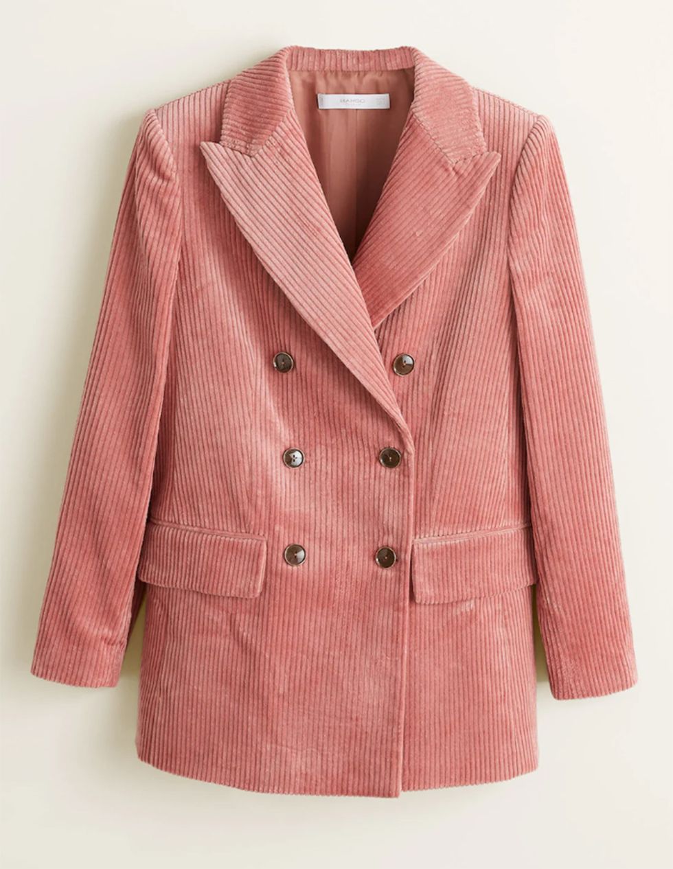 Clothing, Outerwear, Pink, Jacket, Blazer, Sleeve, Button, Coat, Pocket, Top, 