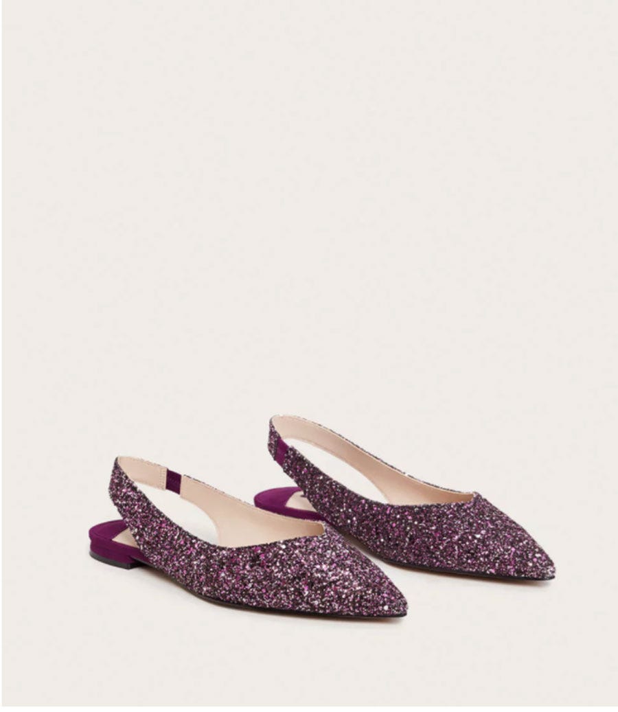 Footwear, Shoe, Violet, Purple, Pink, Ballet flat, Slingback, Magenta, Slipper, Court shoe, 