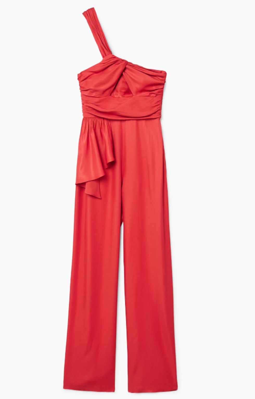 Clothing, Red, Dress, Shoulder, Pink, Trousers, Satin, One-piece garment, Neck, Nightwear, 