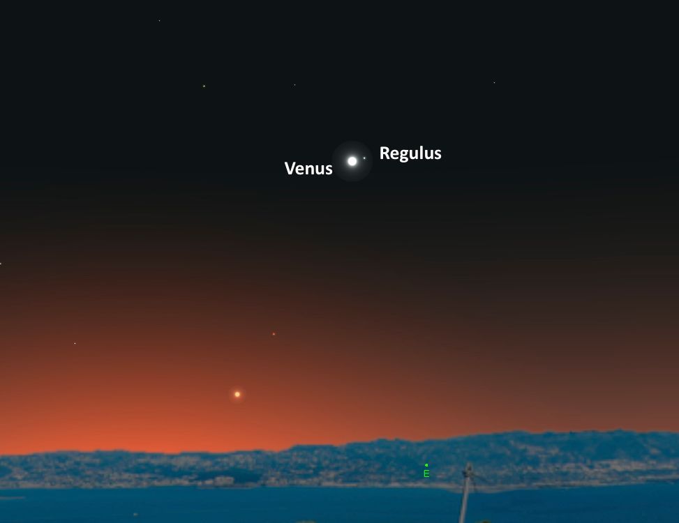 Op 20 september zal de heldere planeet Venus de weg wijzen naar de ster Regulus