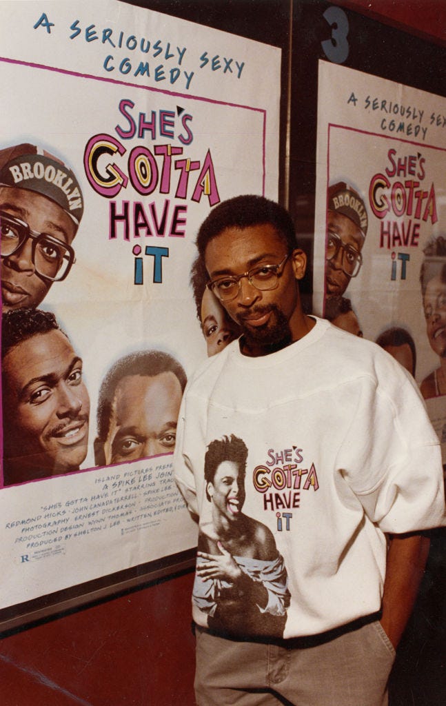 Spike Lee new york, ny september 28: spike lee, the director of shes gotta have it, poses at the greenwich village theater in new york on sept. 28, 1986. (photo by ted dully/the boston globe via getty images)