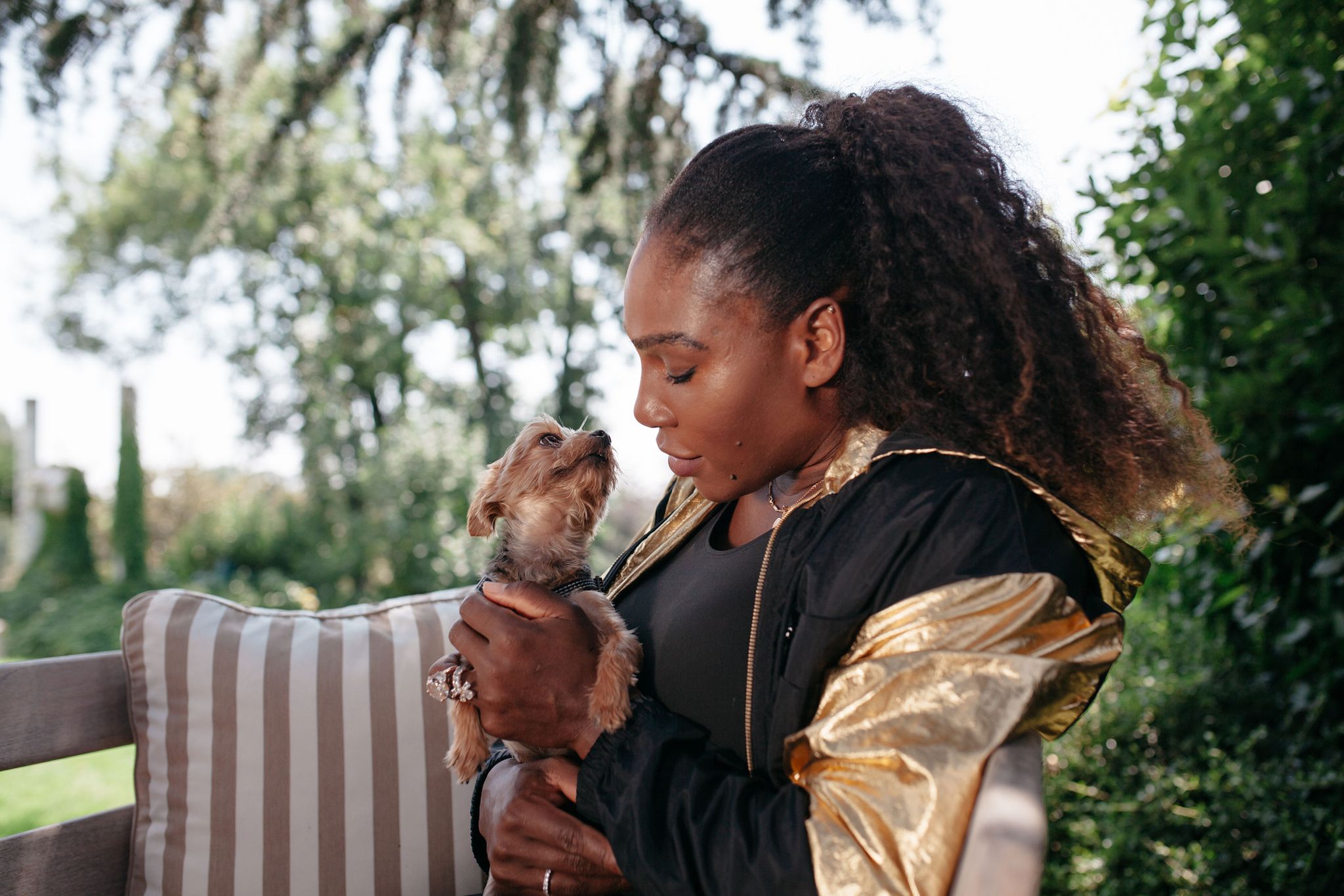 Serena Williams and her dog