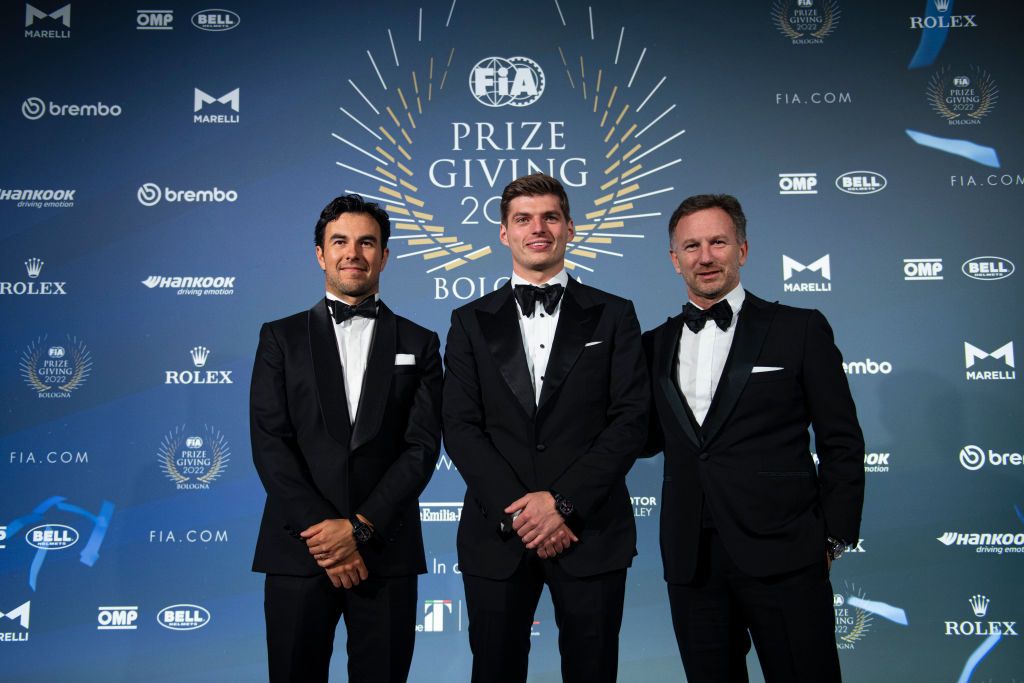 Lewis Hamilton presented with drivers' championship trophy at FIA awards  gala