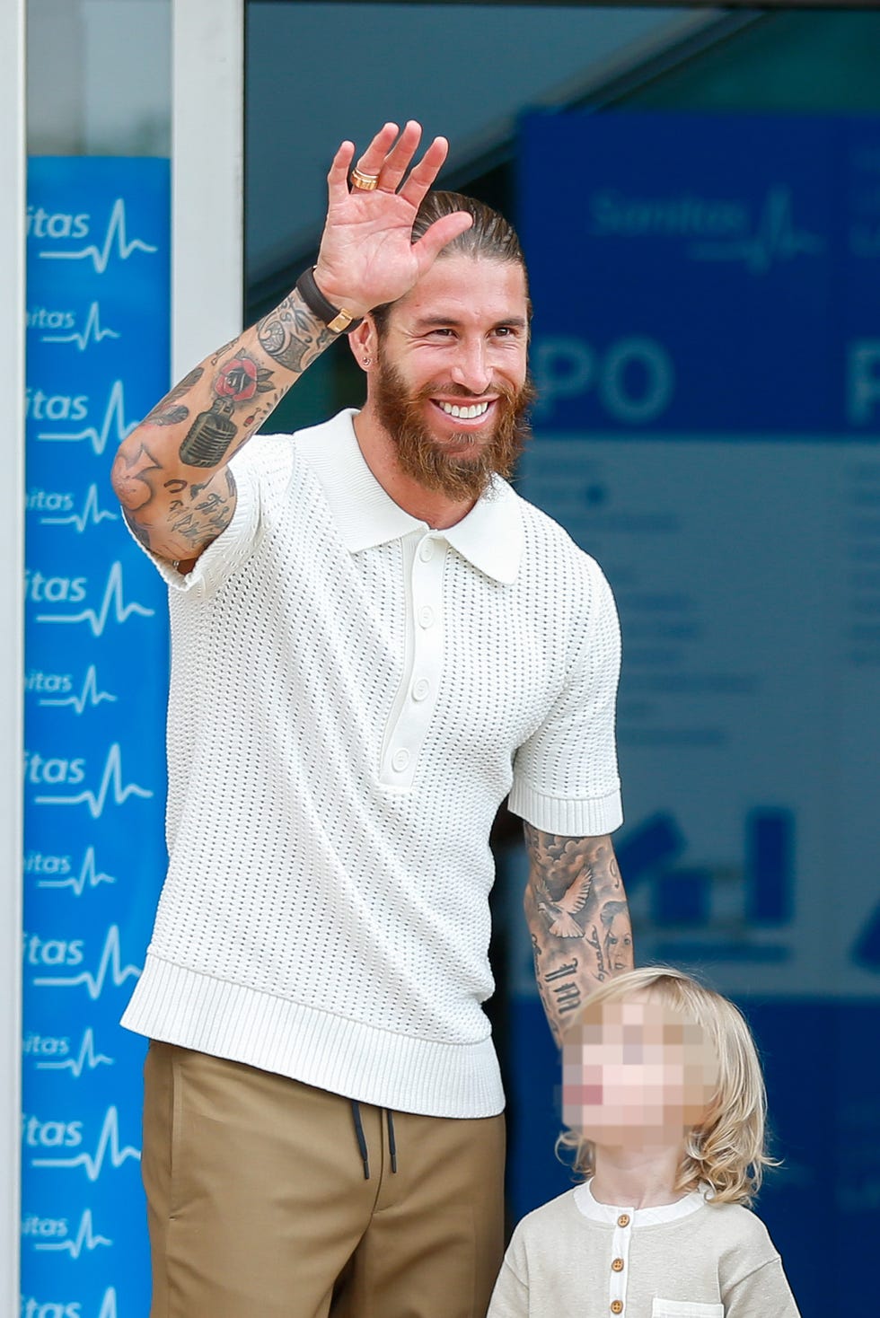 soccerplayer sergio ramos and wife presenter pilar rubio during presentation of their son maximo adriano in madrid on tuesday, 28 july 2020