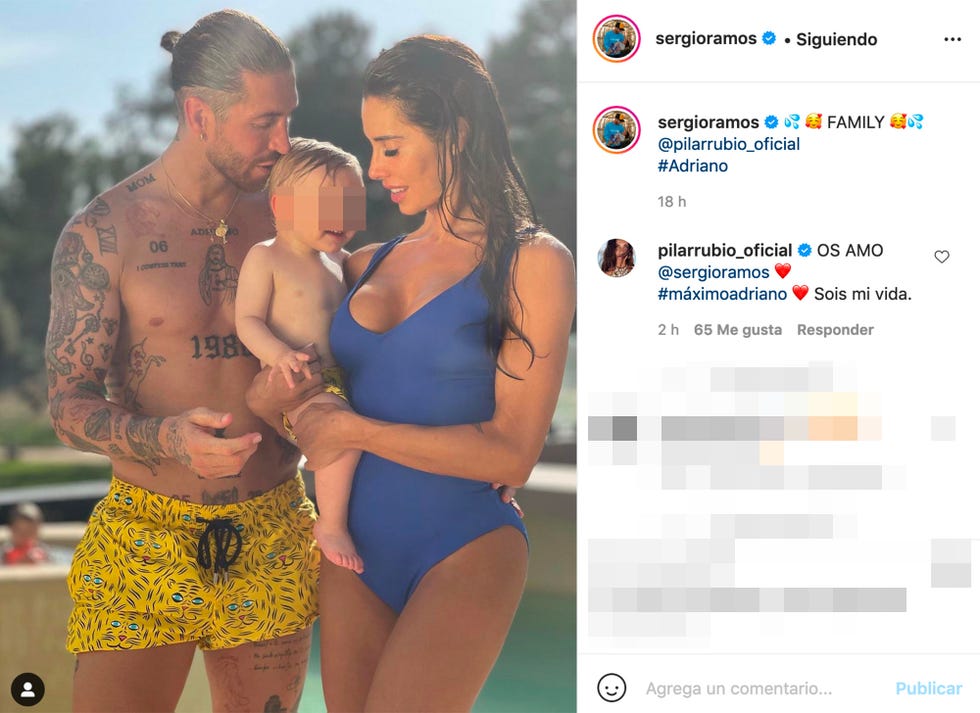 sergio ramos y pilar rubio, día de piscina con su hijo adriano