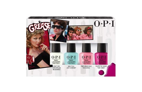 set de esmaltes de uñas inspirados en la película grease