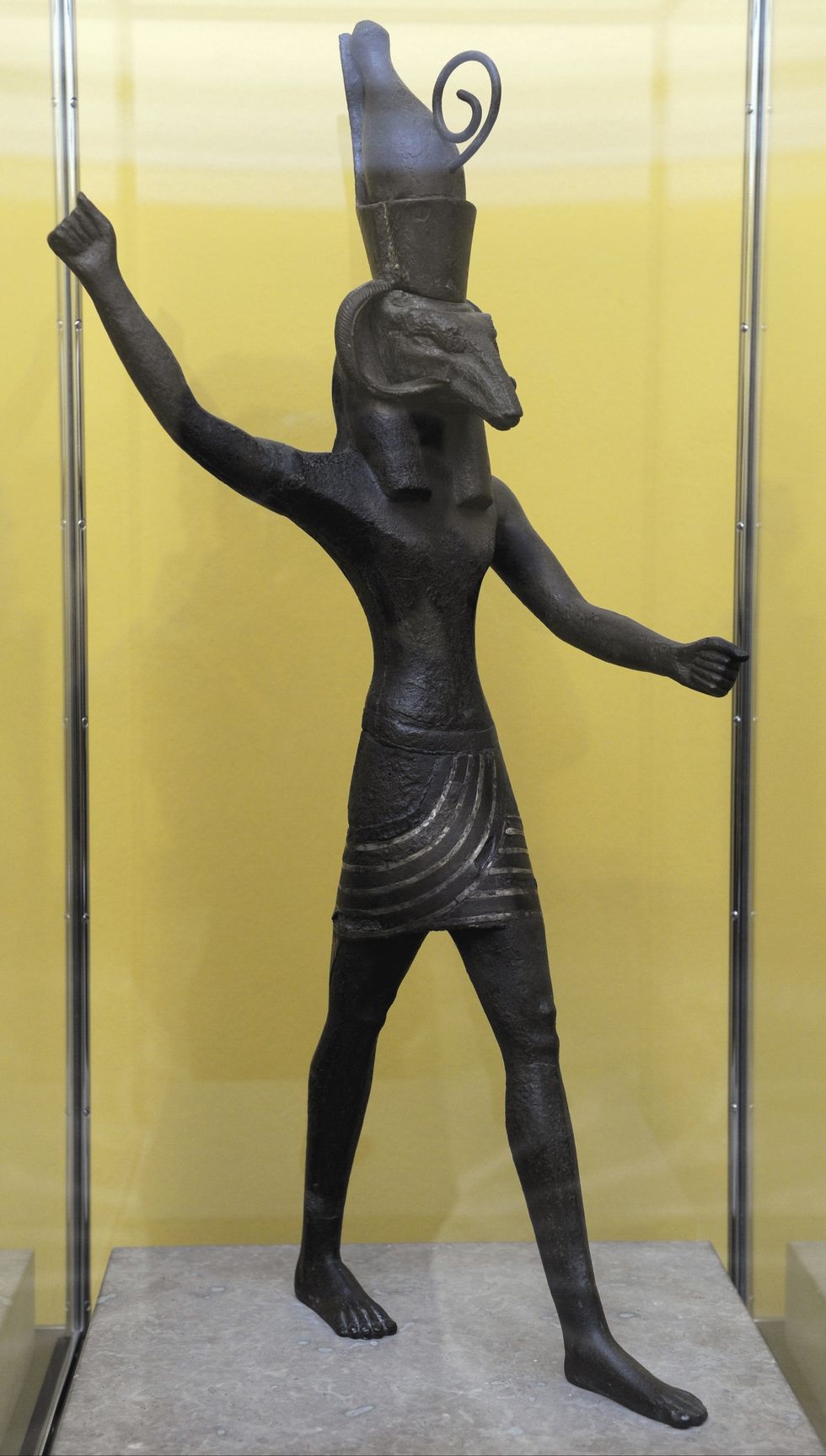 statue of the god set bronze and silver egypt carlsberg glyptotek museum copenhagen