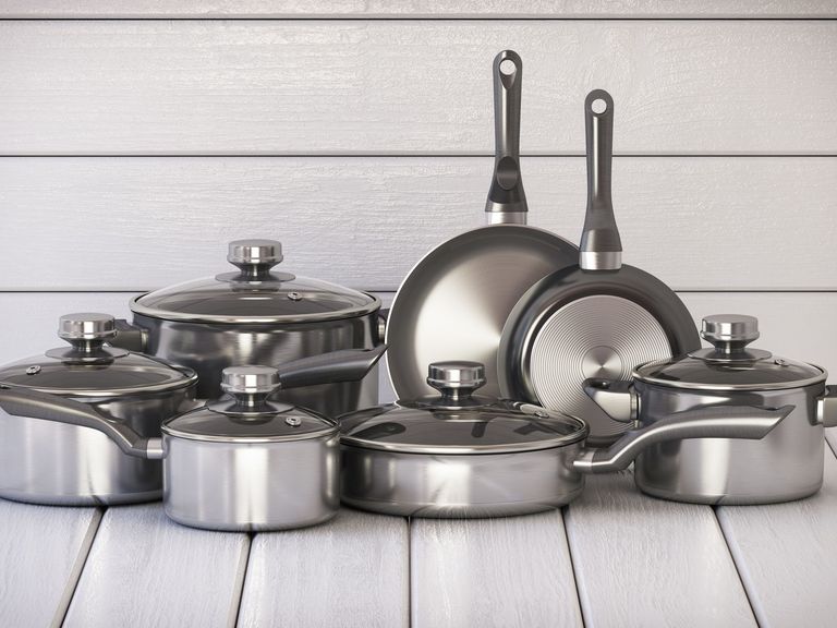a group of pots and pans