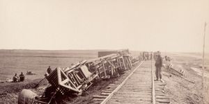 wrecked train