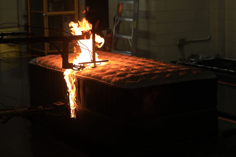 stearns & foster mattress fire test