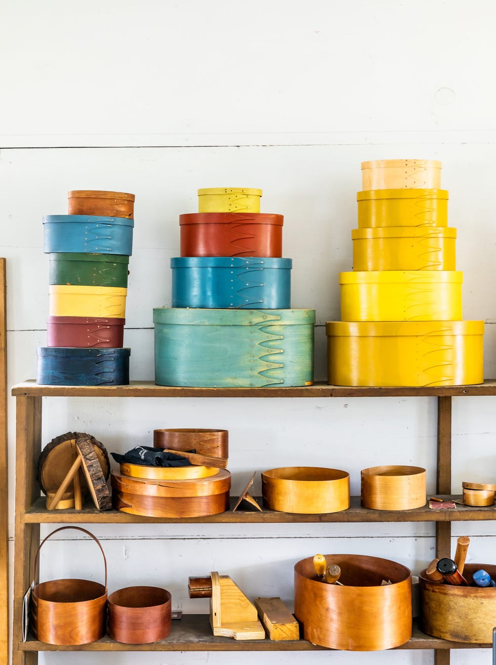 shaker oval boxes at hancock shaker village