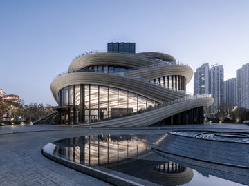 a building with a glass front