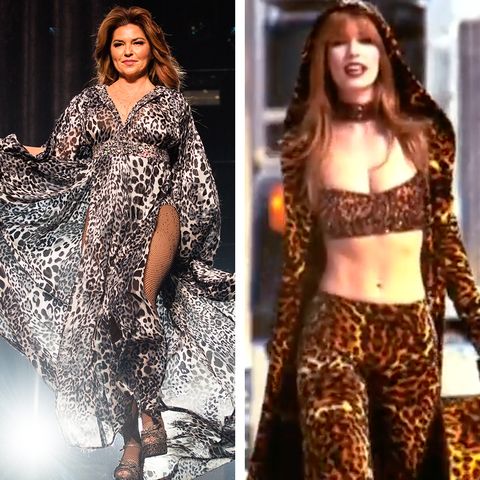 shania twain in leopard print outfits