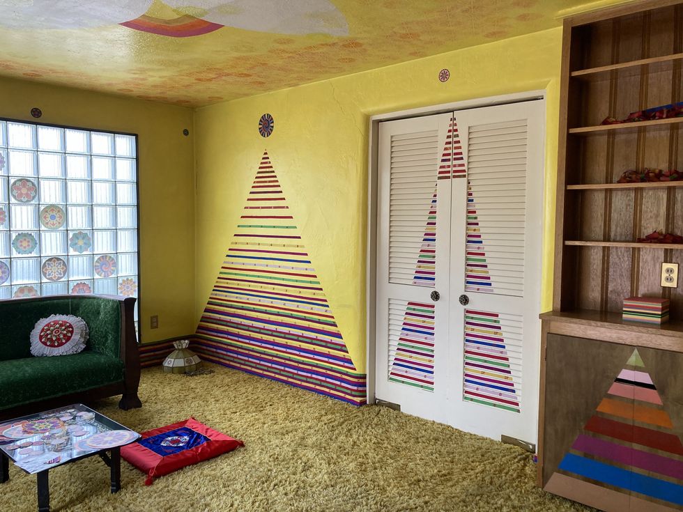 fabric mountain on wall by jen pack for womanhouse 2022