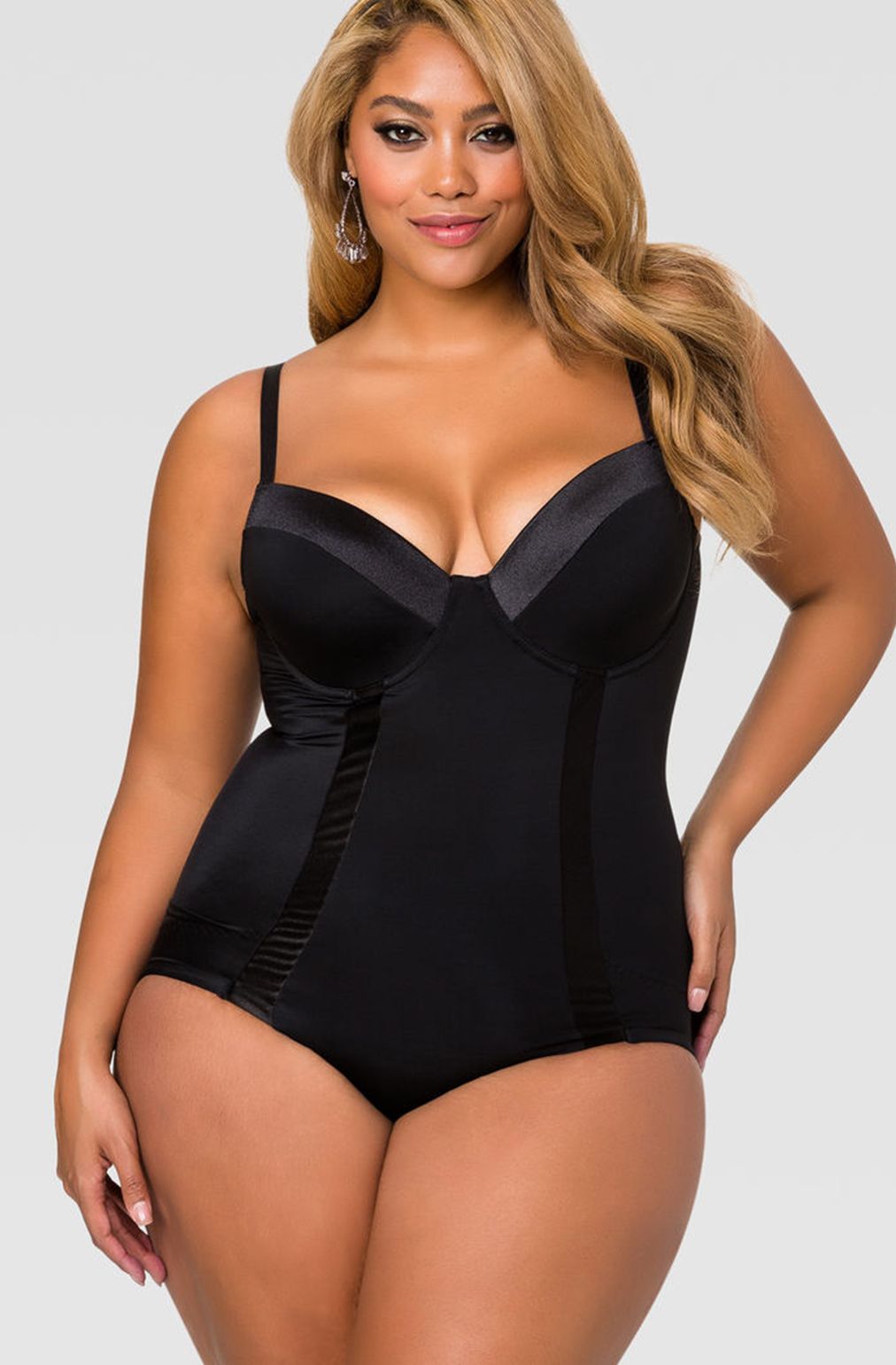 Shapewear for Women Plus Size Lace Bodysuits Red and Black