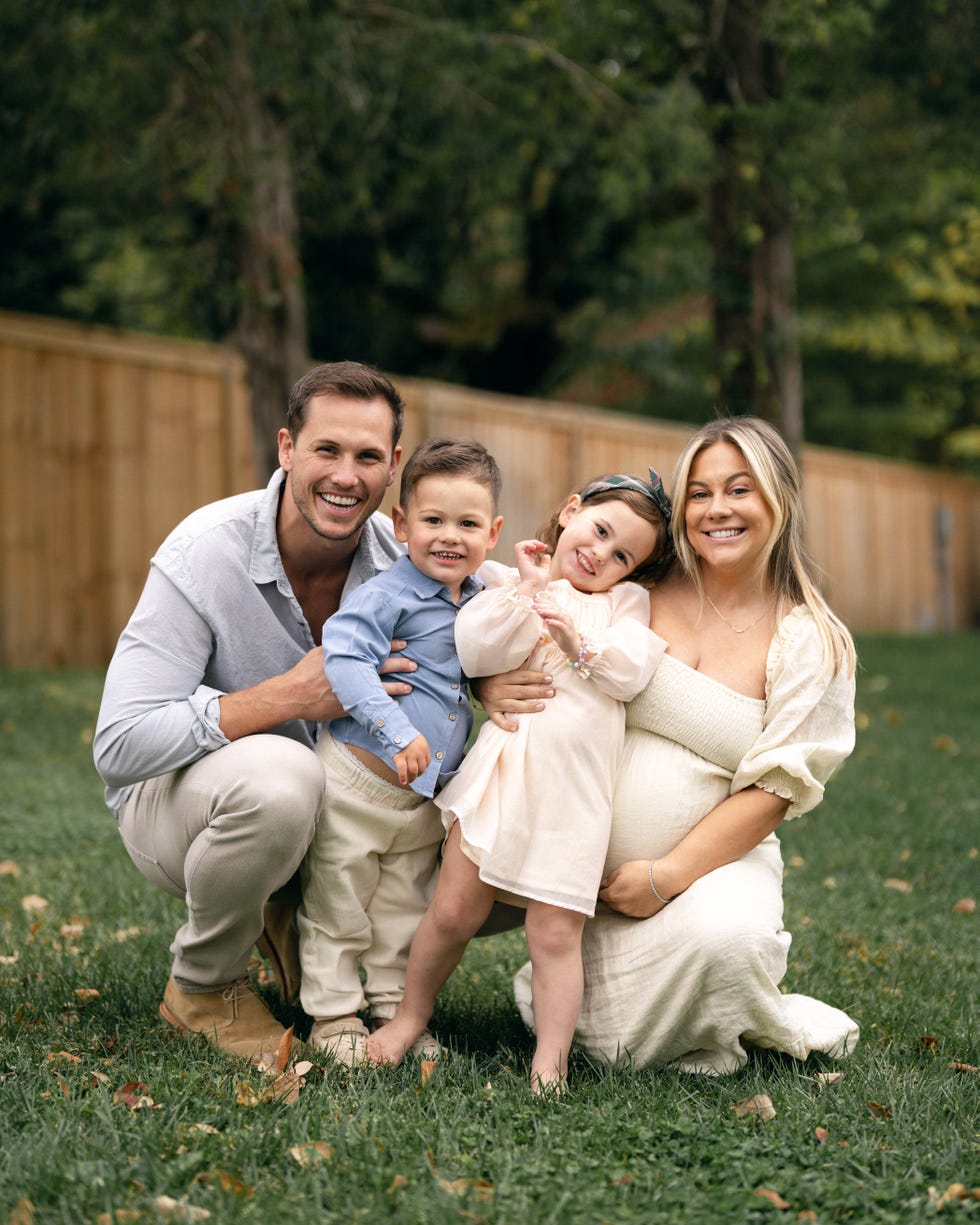 a family posing for a picture