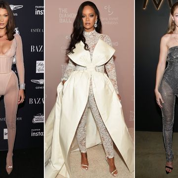 Rihanna, Gigi Hadid, Bella Hadid - sheer jumpsuits