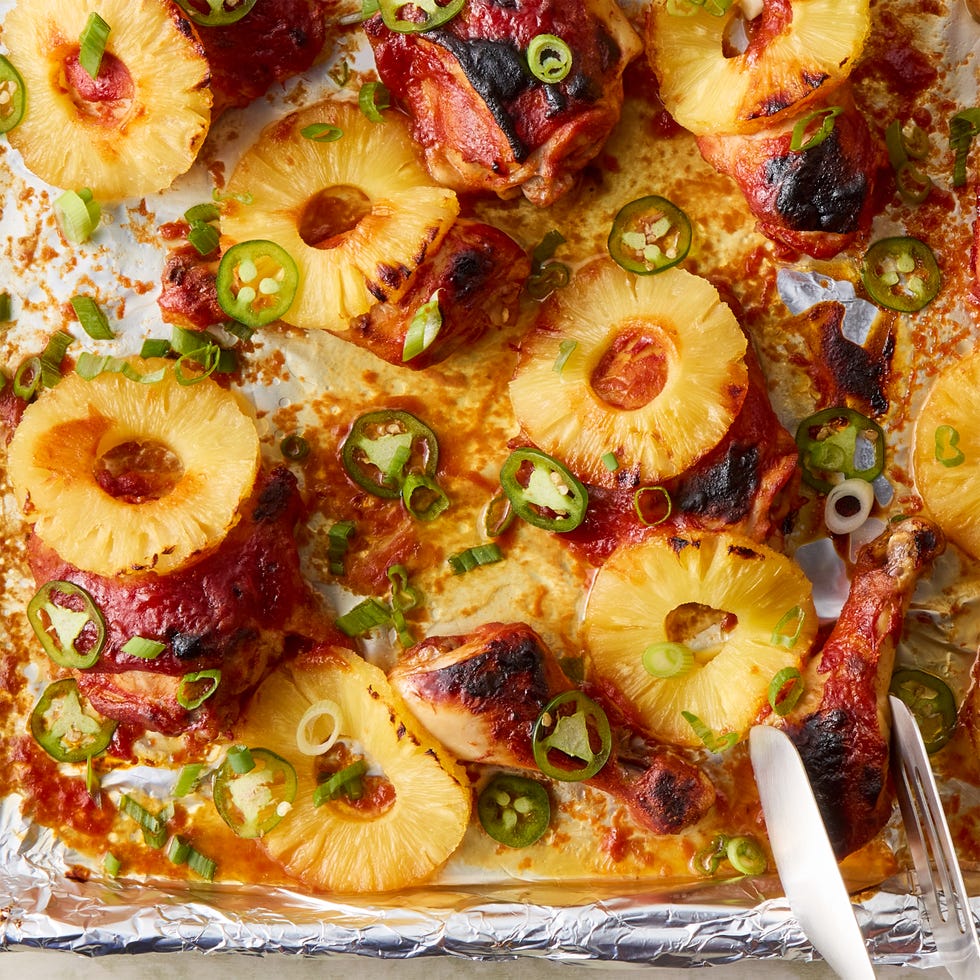 chicken drumsticks and thighs with pineapple and jalapenos