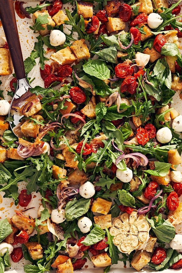 sheet pan panzanella