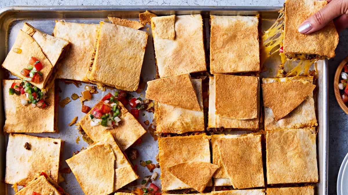 Video player poster image preview for This Sheet-Pan Quesadilla Hack Is Brilliant