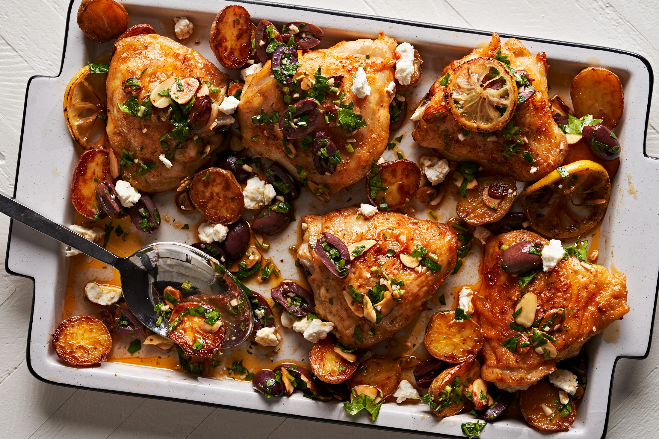 One-Pan Lemony Chicken & Potatoes Gives All Of The Weekday Work To Your Oven