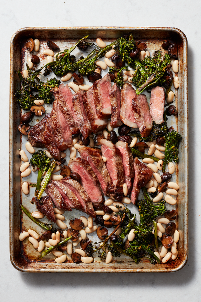 Sheet Pan Hanger Steak and Vegetables