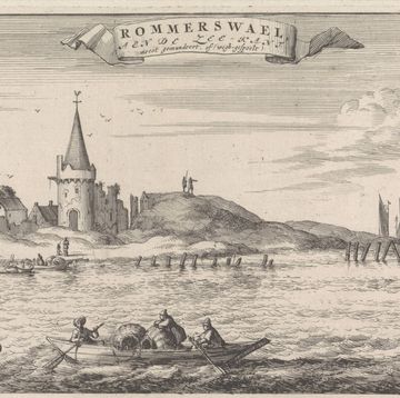 reimerswaal, ook wel rommerswael genoemd, gezien vanaf zee