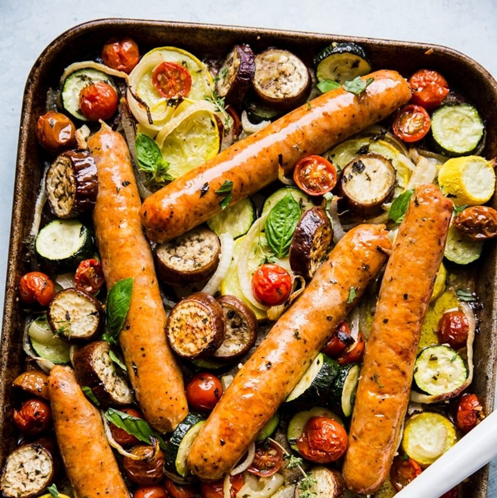 Sheet Pan Italian Sausage and Veggies - Nourish and Fete
