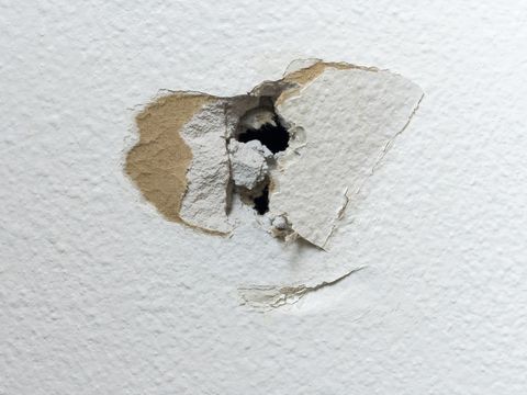 Sheetrock Home DIY Project Hole in White Drywall