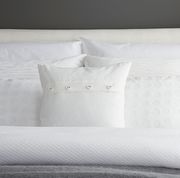 Bedding, White, Bed sheet, Pillow, Furniture, Room, Textile, Bed, Bedroom, Linens, 
