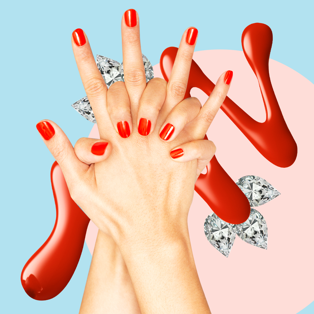 finger, nail, hand, red, gesture, manicure, nail care, flesh, illustration, thumb,