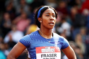 la atleta jamaicana shelly ann fraser pryce en el muller birmingham grand prix