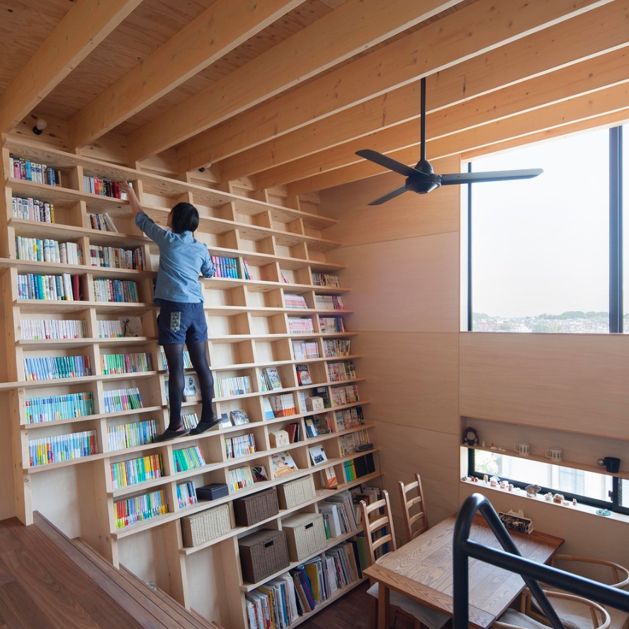 A Bookshelf Made to be Climbed