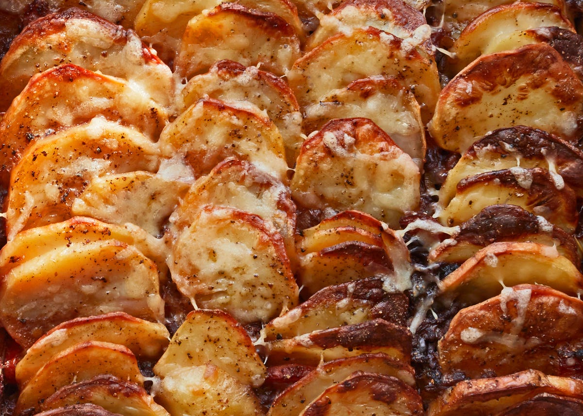 image of Shepherd's Pie With a Cheesy Hasselback Topping recipe by Delish