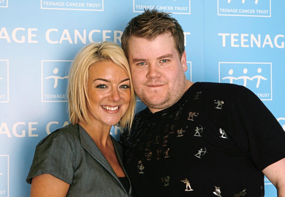 london march 29: comedian james corden poses backstage with his girlfriend, actress sheridan smith after the sixth and final night of a series of concerts and events in aid of teenage cancer trust organised by charity patron roger daltrey at the royal albert hall on march 29, 2009 in london, england. (photo by jo hale/getty images)