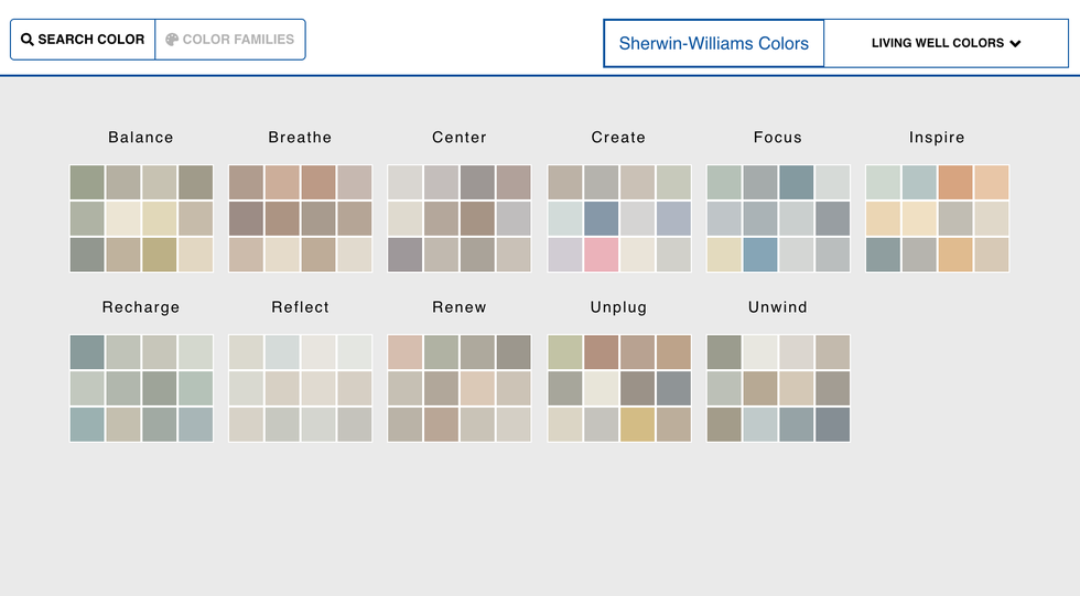 sherwin williams paint color palettes