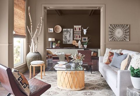 Living room, Furniture, Room, Interior design, Property, Home, Table, Brown, Wall, Coffee table, 
