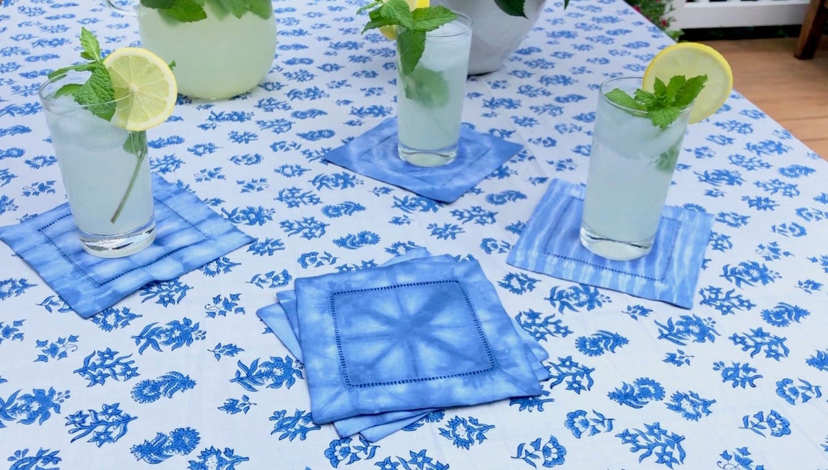 diy shibori napkins