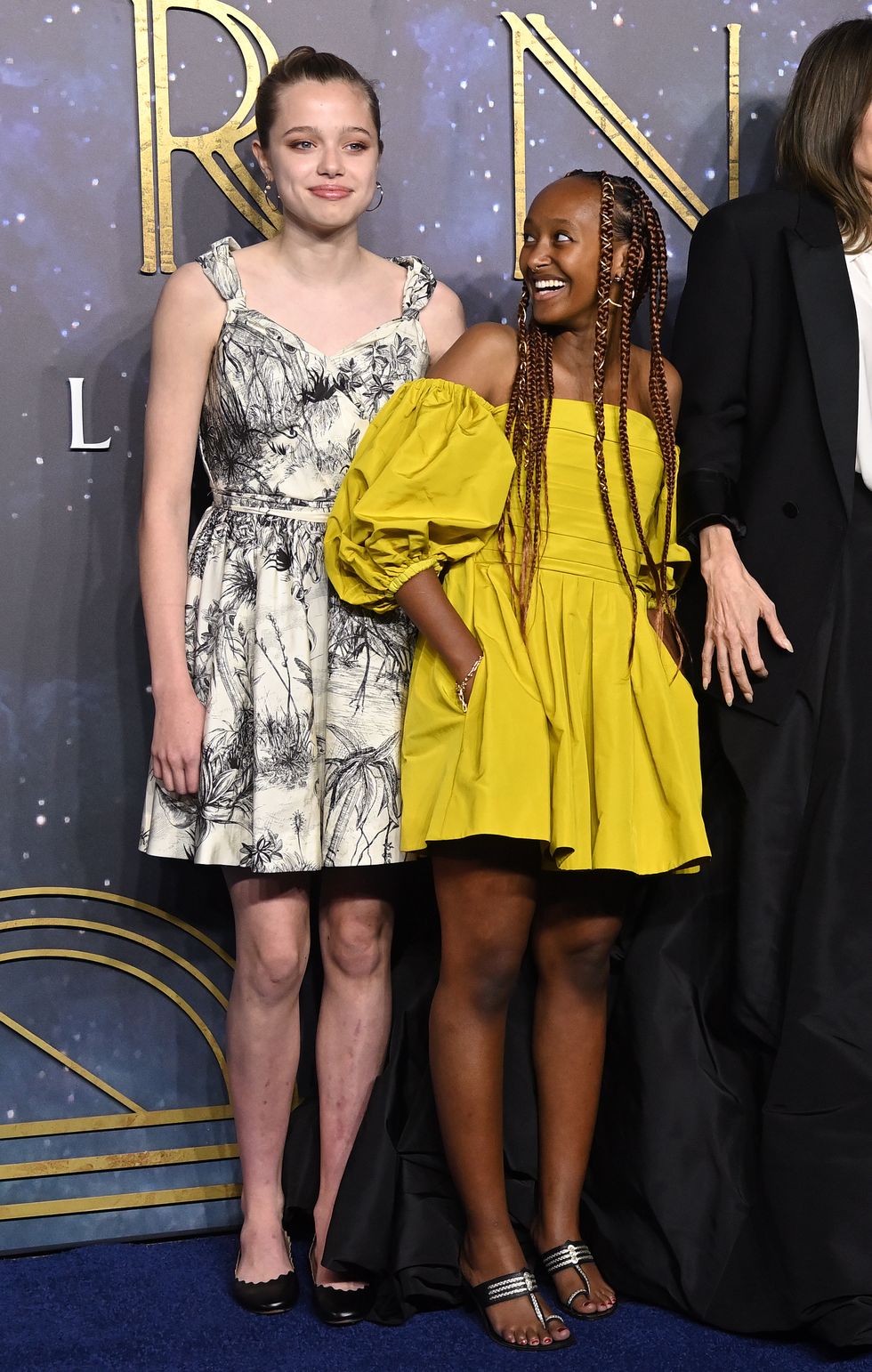 zahara and shiloh at the "the eternals" uk premiere red carpet arrivals