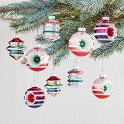 shiny brite ornaments with multi color and sparkles