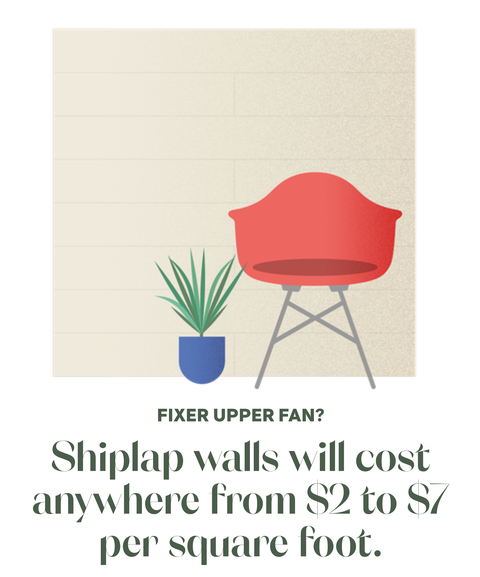 shiplap walls will cost anywhere from 2 to 7 per square foot