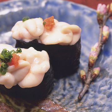 shirako, semen de pez en sushi