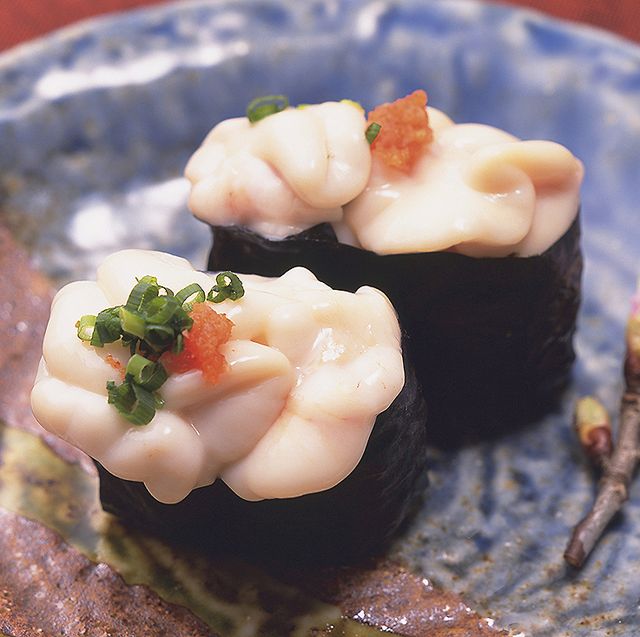 shirako, semen de pez en sushi