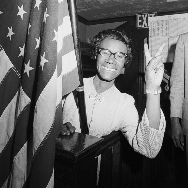 Shirley Chisholm Giving Victory Sign