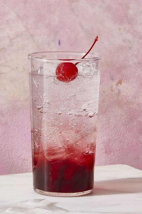 shirley temple drink with a cherry on top