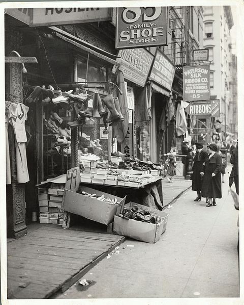 Shoe and Various Stores on Early Harlem Street