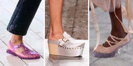 a collage of spring 2023 shoe trends to know